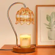 [NONVJJ] Candle Warmer Lamp with Timer dimmer, Compatible with Various Candles, Gifts for Women,Lamp Candle Warmer for Vintage Bedroom Home Decor,Candle lamp with 2 Bulbs (Flower lamp)