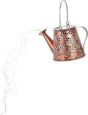 HIAKDOFT Garden Solar Lamp Decorative Hollowed Iron Kettle Light for Outdoor Landscape Solar Powered Unique Retro Design for Lawn Pathway