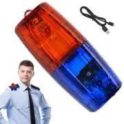 Duty Blue Red Strobe Light Shoulder Clip Lamp Riding USB Rechargeable