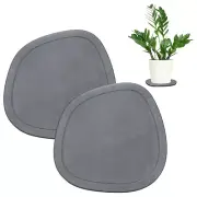 2-Pack Plant Coasters, 30cm Quick Dry Diatomaceous Mat[Dark Gray]