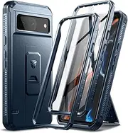 [Dexnor] Full Body Case for Google Pixel 8 5G【Double Front Frame & Kickstand 】, Bumpershock Technology Drop Protection Rugged Phone Cover Shockproof Protective Bumper Case - Blue