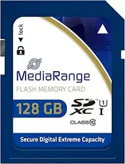 MediaRange SDXC Memory Card 128GB - Speed Class 10, Read Speed up to 80 MB/s, External Data Memory for Mobile Devices Such as Digital Cameras or Smartphones