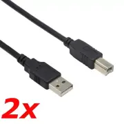 2 Pack - 3ft USB 2.0 A Male to USB B Male Printer Scanner Cable Cord for HP Dell