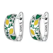 Sterling Silver Lemon Tree Leverback Hypoallergenic Earrings