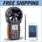 Multifunction Portable Anemometer with Bluetooth: Wind Speed, Temp & Data Logger