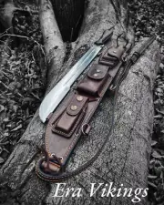 Handmade Forest knife With Back Sling and Leather Sheath gift for husband boyfri
