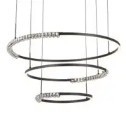 Telbix Lighting Brera 3 Tier Round Crystal LED Pendant Light - Black