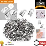 300 Pieces 304 Fold Over Cord Ends Cord Crimp End Tips Fold-over End Caps Lea...