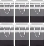 6 Pieces 75 L Laundry Hamper Freestanding Large Basket Organizer Grey