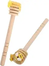PAMINGONO 2pcs Wooden Honey Stir Sticks with Honey Dipper for Syrup Coffee and Jam for Wedding and Kitchen Use