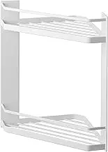 Yamazaki Industries 6623 Magnetic Bathroom Corner Rack, 2 Tiers, White, Approx. W 8.9 x D 8.9 x H 13.4 inches (22.5 x 22.5 x 34 cm), Tower, Bathroom Storage, Floating Rack, Drainer