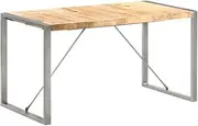 Dining Table 140x70x75 cm Solid Wood Mango,Industrial Mango Wood Dining Table with PowderCoated Steel Legs for Kitchen and Dining Room Dining Room Furniture