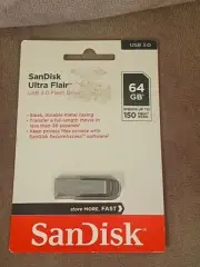 SanDisk 64GB Ultra Flair USB 3.0 Flash Drive NEW/ Dr15