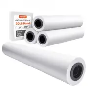 Wide Format CAD Bond Paper 4 Rolls 609mm x 45m Plotter Paper for Printing