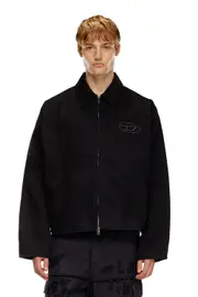 [Diesel] Diesel - Denim blouson jacket with bleached logo - Jackets - Man - Black 52 Black