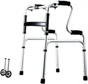 Walker, Rollator Walker Adult Aluminum Walking Frame, with Wheels Lightweight Compact Folding Walker 8-Levels Adjustable Hight for Seniors Little Surprise