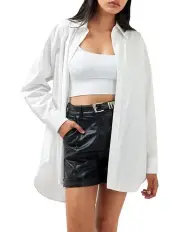 [Belle & Bloom] Into You Oversized Shirt in White