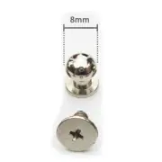 50pcs Solid Brass Round Head Stud Screwback Leather Bag Screw Nail Rivet Silvery