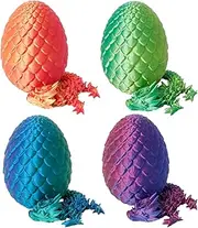 Articulated Dragon with Dragon Inside, Crystal Articulated Dragon Toy - Easter Surprise Dragon Egg Figures, Creative Modeling Crystal Dragon Toy for Desktops
