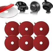 MASIGO Sticky Adhesive Pads for Dash Cam Suction Cup Mount - 2.2-inch (56mm) Clear Double-Sided Tape with Center Hole, Boosts Suction Grip, Residue-Free, Easy Removal - Pack of 6