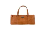 Sachi 1 Bottle Wine Tote Bag Insulated Carrier Purse Handbag Faux Lether Tan