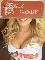 ~NEW~ HOOTERS NAME TAG Uniform Collectible Halloween Costume Pin Badge CANDY