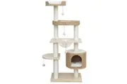 Premium Solid Wood and Natural Wicker Cat Tree