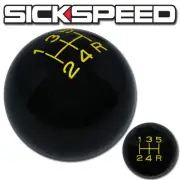BLACK/YELLOW VINTAGE SHIFT KNOB 5 SPEED SHORT THROW SHIFTER SELECTOR 10X1.5 K02 (for: Honda)
