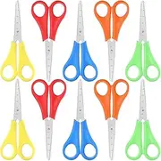 10 PCS Children Safety Scissors Child Craft School Scissors Blunt Tip Preschool Training Scissors With CM Scale Left and Right Handled Scissors For Kids Student Scrapbooking Paper Cutting Teaching