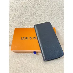 Louis Vuitton LV  黑色 水波紋拉鍊ㄇ字拉鍊 長夾 皮夾 拉鍊皮夾