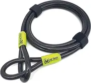 Urban UR462L Bicycle Security Cable Braided Steel ø0.39in, 6.5ft Long, Lightweight, Double Loop, Anti-Theft Cable Locking Motorcycle Helmet Protection, Wheels, Bags, Scooter, Electric Bike, Ebike