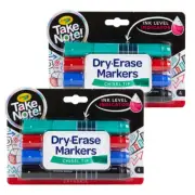 8x Crayola Take Note! White Board Writing Quick-Dry Markers Pen Chisel Tip