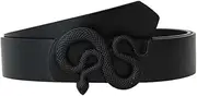 [Ro Rox] Belt Faux Leather Black Snake Buckle Punk Mythical Legendary