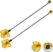 POBADY 2PCS U.FL IPEX to SMA Cable U.FL IPEX to SMA Female Flange Panel Mount 1.13mm Mini-Coaxial Pigtail Cable 6" /15CM for Wireless Routers Mini PCIE Network Cards PCI Wi-Fi WAN Repeater