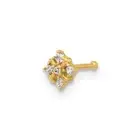 14K Yellow Gold 20 Gauge Polished CZ Nose Stud BD227