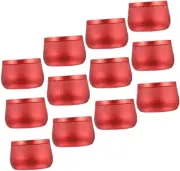 12Pcs Empty Candle Tins, Tin Aluminum Candle Jars Containers Metal round Cans wi