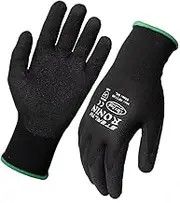 Ronin Stealth Nitrile Foam Coated Nylon Gloves 15 Gauge, Excellent Grip, Soft, Durable, Knitted Cuff, General Purpose, Painting, Automotive, Home Improvement, Garden