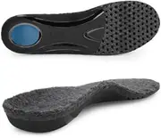 riemot Women's Arch Support Warm Insoles Comfort Lamb Wool Replacement Shoe Inserts Plantar Fasciitis Relief High Arch Orthotics Inserts for Work Boots Slippers Grey US10/ EU41