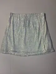 New Art Class girls white allover sequins short skirt size XL 14/16