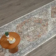 Easy Moderate Aqua Runner Rug