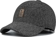 [Clakllie] Warm Wool Baseball Caps Winter Hats for Men Trucker Dad Hat with Fold Earmuffs Warmer Woolen Adjustable Peaked Caps