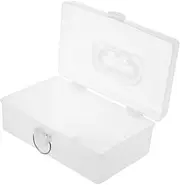 MOLUCKFU Rectangular Plastic Mahjong Organizer Convenient Storage Case with Lid Handle for Beads Game Crafts Easy to Clean Portable for Home and Travel