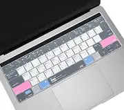Shortcuts Keyboard Cover for MacBook Pro 13 with Touch Bar and 15 inch(Model A2159/A1989/A1990/A1706/A1707),Released in 2019 2018 2017 2016,with Mac OS X Shortcut Keyboard Skin Protector-Grey