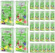 30 Pcs Football Maze Game Mini Puzzles Holder Handheld Plastic Puzzle Gift Card Holder Travel Pastime Pinball Machine Game for Kids Teens Party Favors