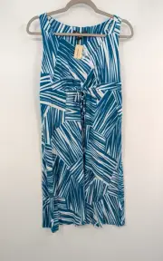 NEW Tommy Bahama Caravan Across Drawstring Dress Hazy Teal womens Small 4/6