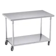 120cm Commercial Catering Kitchen Stainless Steel Prep Work Bench Table with Whe