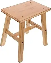 KICHOUSE Elegant Bamboo Foot Stool Boys and Girls Shower Bench Multi-Functional Small Step Stool Home Decorative Bench