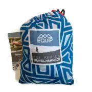 Equip One Person Nylon Travel Hammock 400lbs Capacity Blue Red Cracked Geo Camp8