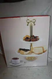 NEW! Leonard Florence Group Two Tier Ceramic Dish Server
