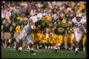 Tight end Josh Wilcox Oregon Ducks gets tackled by a Penn State Ni- Old Photo